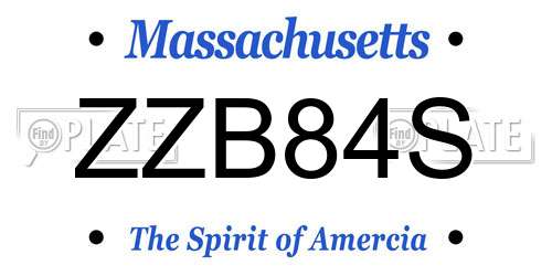 ZZB84S Massachusetts License Plate