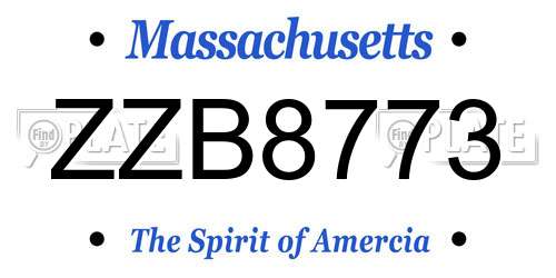 ZZB8773 Massachusetts License Plate