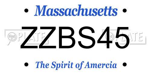ZZBS45 Massachusetts License Plate