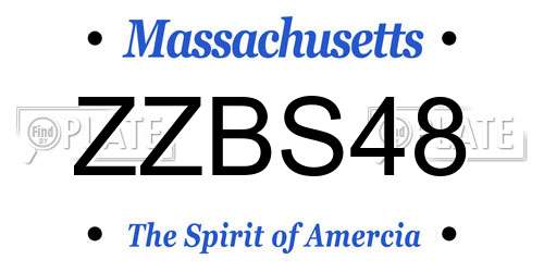 ZZBS48 Massachusetts License Plate