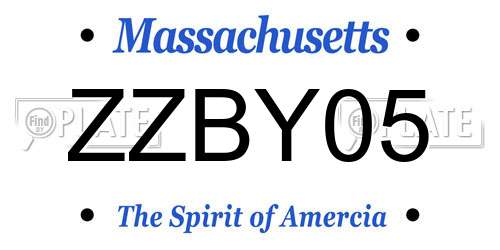 ZZBY05 Massachusetts License Plate