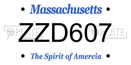 ZZD607 Massachusetts License Plate