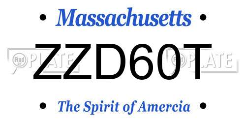 ZZD60T Massachusetts License Plate