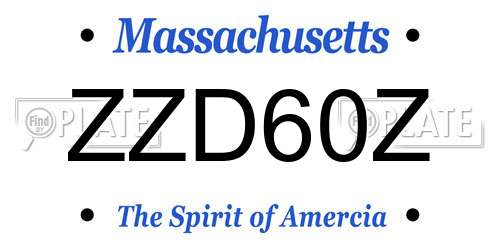 ZZD60Z Massachusetts License Plate
