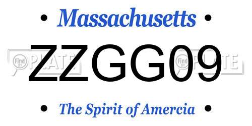 ZZGG09 Massachusetts License Plate