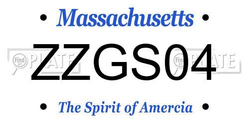 ZZGS04 Massachusetts License Plate