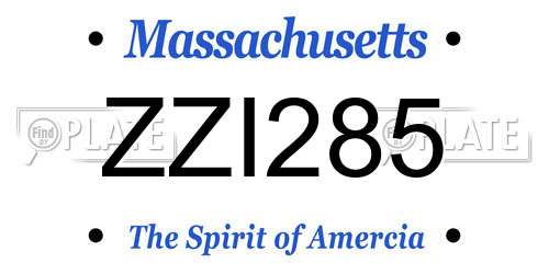 ZZI285 Massachusetts License Plate