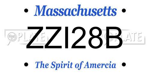 ZZI28B Massachusetts License Plate