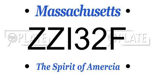 ZZI32F Massachusetts License Plate