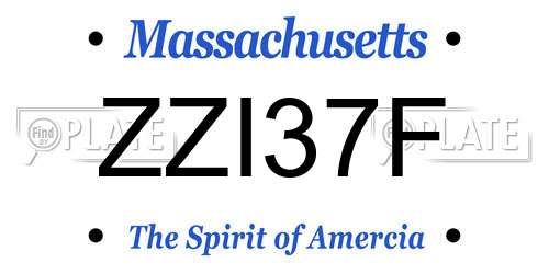 ZZI37F Massachusetts License Plate
