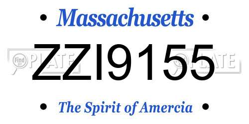 ZZI9155 Massachusetts License Plate