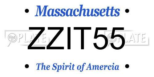 ZZIT55 Massachusetts License Plate