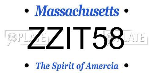 ZZIT58 Massachusetts License Plate