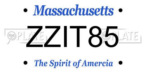 ZZIT85 Massachusetts License Plate
