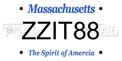 ZZIT88 Massachusetts License Plate