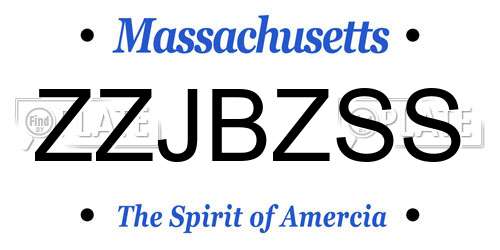 ZZJBZSS Massachusetts License Plate