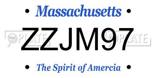ZZJM97 Massachusetts License Plate