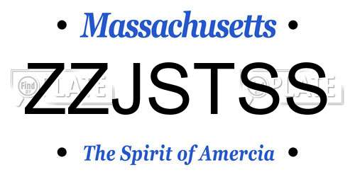 ZZJSTSS Massachusetts License Plate