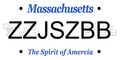 ZZJSZBB Massachusetts License Plate