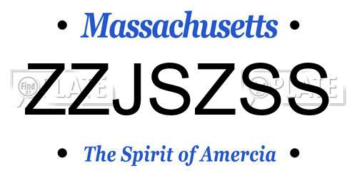 ZZJSZSS Massachusetts License Plate