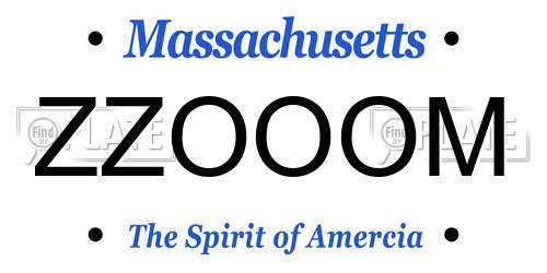 ZZOOOM Massachusetts License Plate