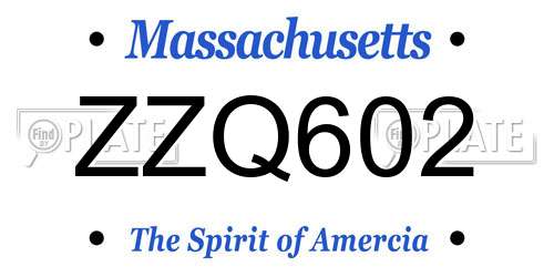 ZZQ602 Massachusetts License Plate