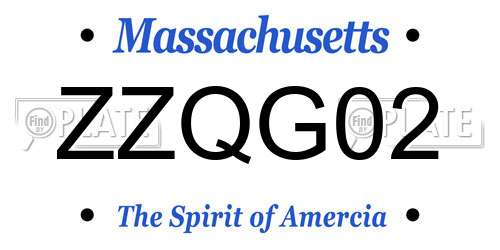 ZZQG02 Massachusetts License Plate