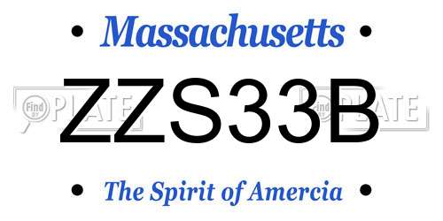 ZZS33B Massachusetts License Plate