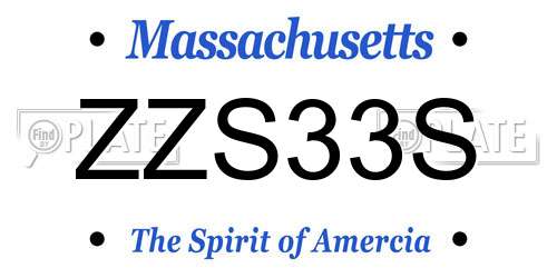 ZZS33S Massachusetts License Plate
