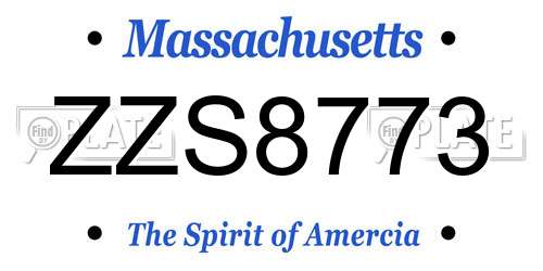 ZZS8773 Massachusetts License Plate