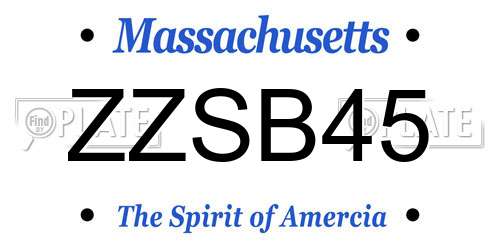 ZZSB45 Massachusetts License Plate