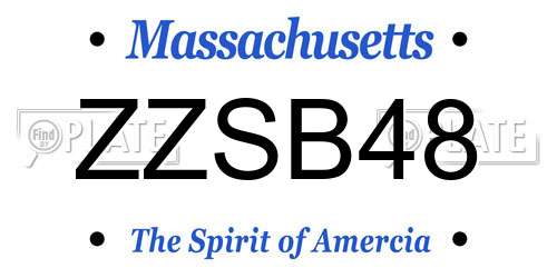 ZZSB48 Massachusetts License Plate