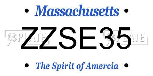 ZZSE35 Massachusetts License Plate