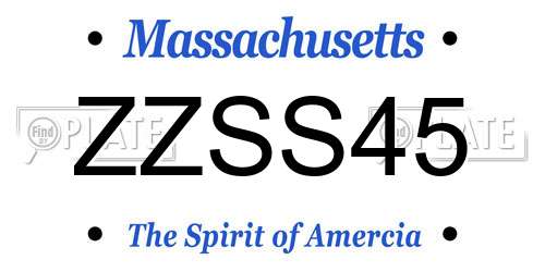 ZZSS45 Massachusetts License Plate