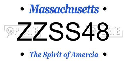 ZZSS48 Massachusetts License Plate