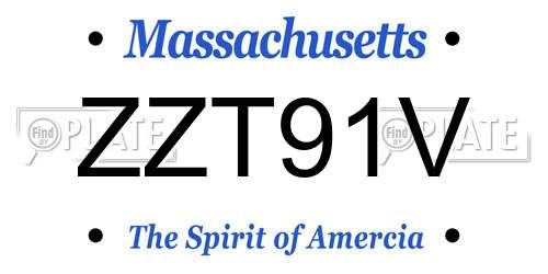 ZZT91V Massachusetts License Plate