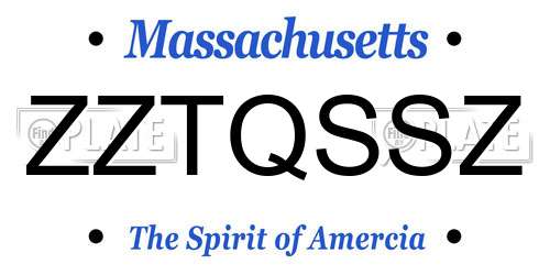 ZZTQSSZ Massachusetts License Plate