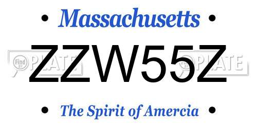 ZZW55Z Massachusetts License Plate
