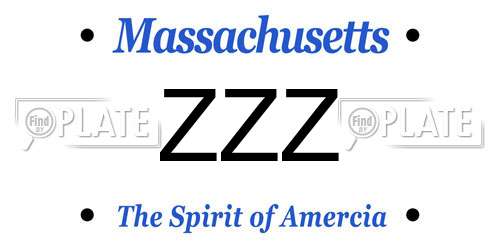 ZZZ Massachusetts License Plate