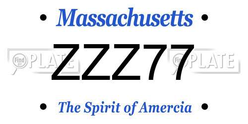 ZZZ77 Massachusetts License Plate