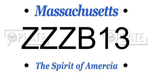 ZZZB13 Massachusetts License Plate