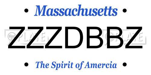 ZZZDBBZ Massachusetts License Plate