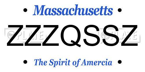 ZZZQSSZ Massachusetts License Plate