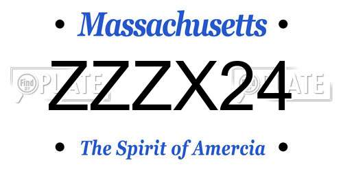 ZZZX24 Massachusetts License Plate