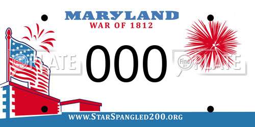 000 Maryland License Plate