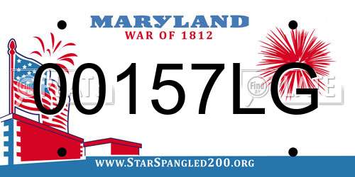 00157LG Maryland License Plate