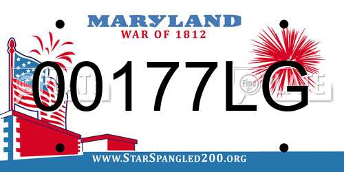 00177LG Maryland License Plate
