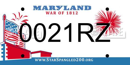 0021RZ Maryland License Plate