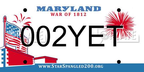 002YET Maryland License Plate