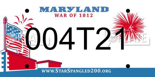 004T21 Maryland License Plate